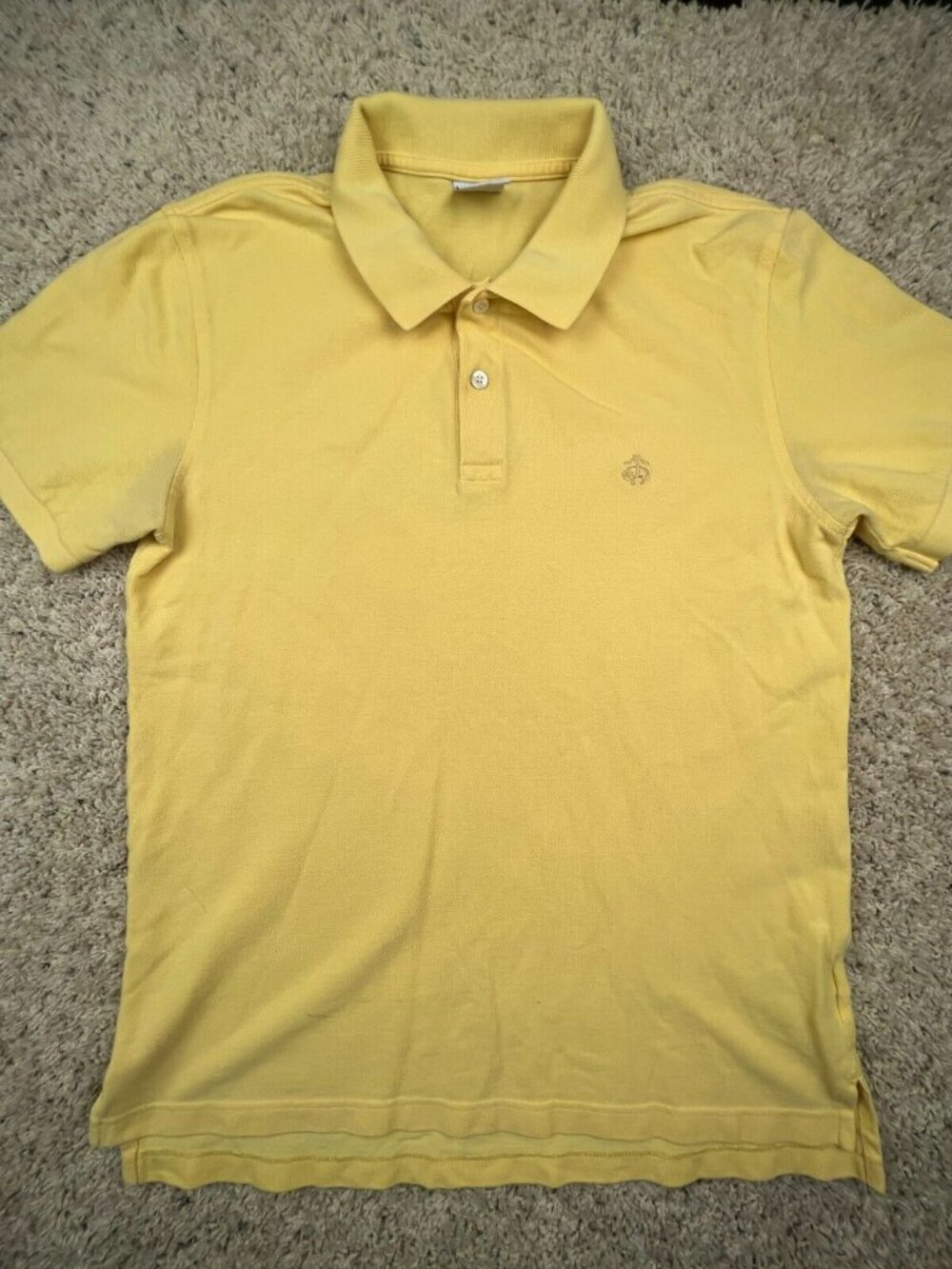 Brooks Brothers 346 Performance Polo Shirt Size Large Slim Fit Cotton Yellow￼